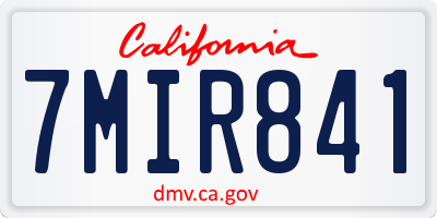 CA license plate 7MIR841