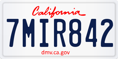 CA license plate 7MIR842