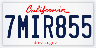 CA license plate 7MIR855