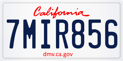 CA license plate 7MIR856