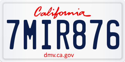 CA license plate 7MIR876