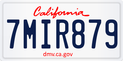 CA license plate 7MIR879