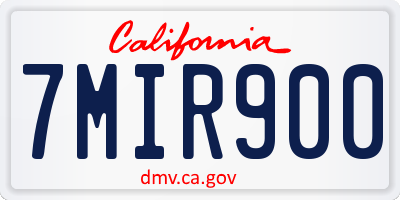 CA license plate 7MIR900