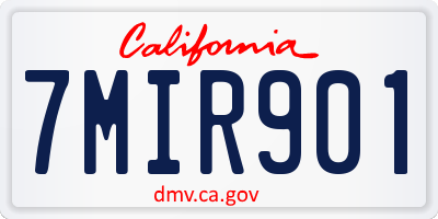 CA license plate 7MIR901