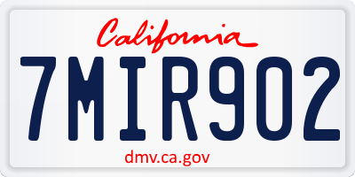 CA license plate 7MIR902