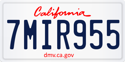 CA license plate 7MIR955