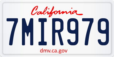 CA license plate 7MIR979