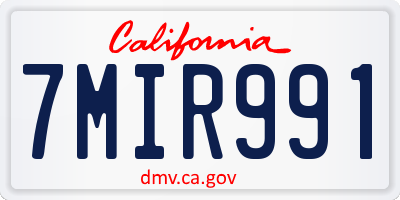 CA license plate 7MIR991