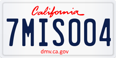 CA license plate 7MIS004