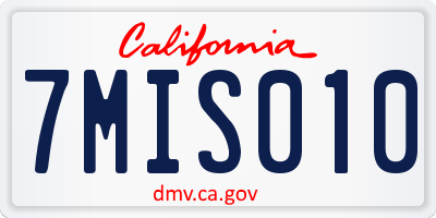 CA license plate 7MIS010