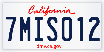 CA license plate 7MIS012