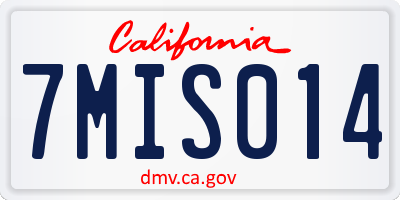 CA license plate 7MIS014