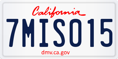 CA license plate 7MIS015