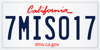 CA license plate 7MIS017