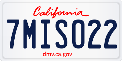 CA license plate 7MIS022