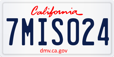 CA license plate 7MIS024
