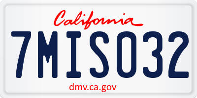 CA license plate 7MIS032