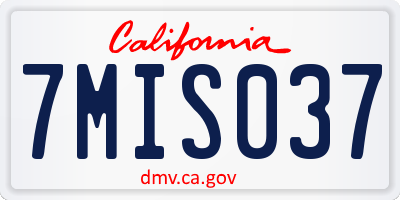 CA license plate 7MIS037