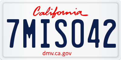 CA license plate 7MIS042