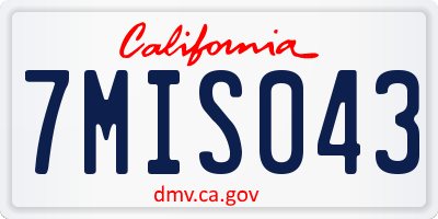 CA license plate 7MIS043