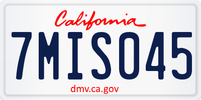 CA license plate 7MIS045
