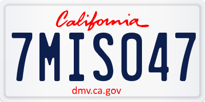 CA license plate 7MIS047