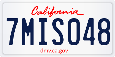 CA license plate 7MIS048