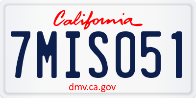 CA license plate 7MIS051