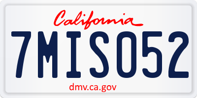 CA license plate 7MIS052