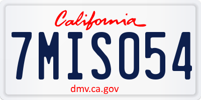 CA license plate 7MIS054