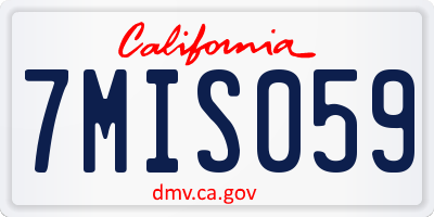 CA license plate 7MIS059