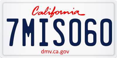CA license plate 7MIS060