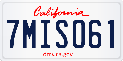 CA license plate 7MIS061