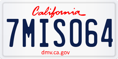 CA license plate 7MIS064
