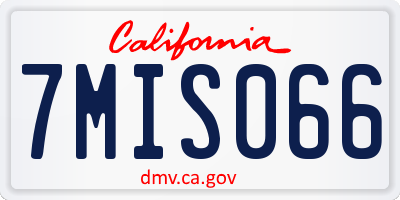 CA license plate 7MIS066