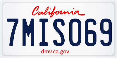 CA license plate 7MIS069