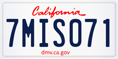CA license plate 7MIS071