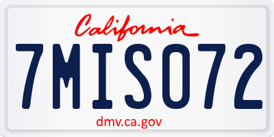 CA license plate 7MIS072