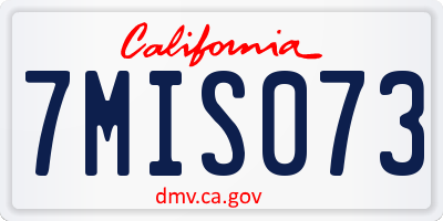 CA license plate 7MIS073