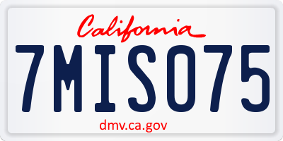 CA license plate 7MIS075