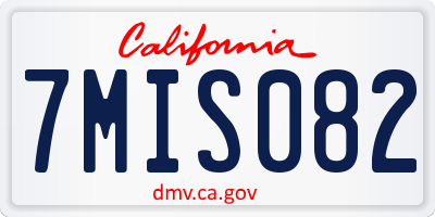 CA license plate 7MIS082