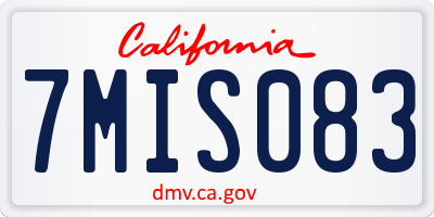 CA license plate 7MIS083