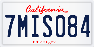 CA license plate 7MIS084