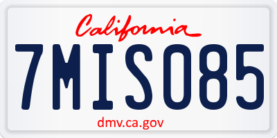 CA license plate 7MIS085