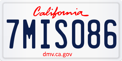 CA license plate 7MIS086