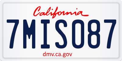 CA license plate 7MIS087