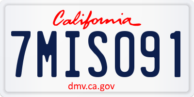 CA license plate 7MIS091
