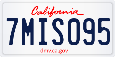 CA license plate 7MIS095