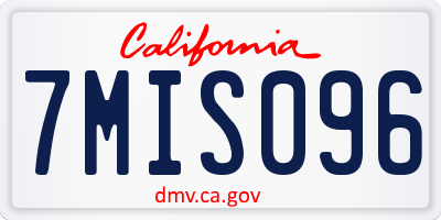 CA license plate 7MIS096