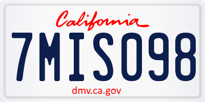 CA license plate 7MIS098